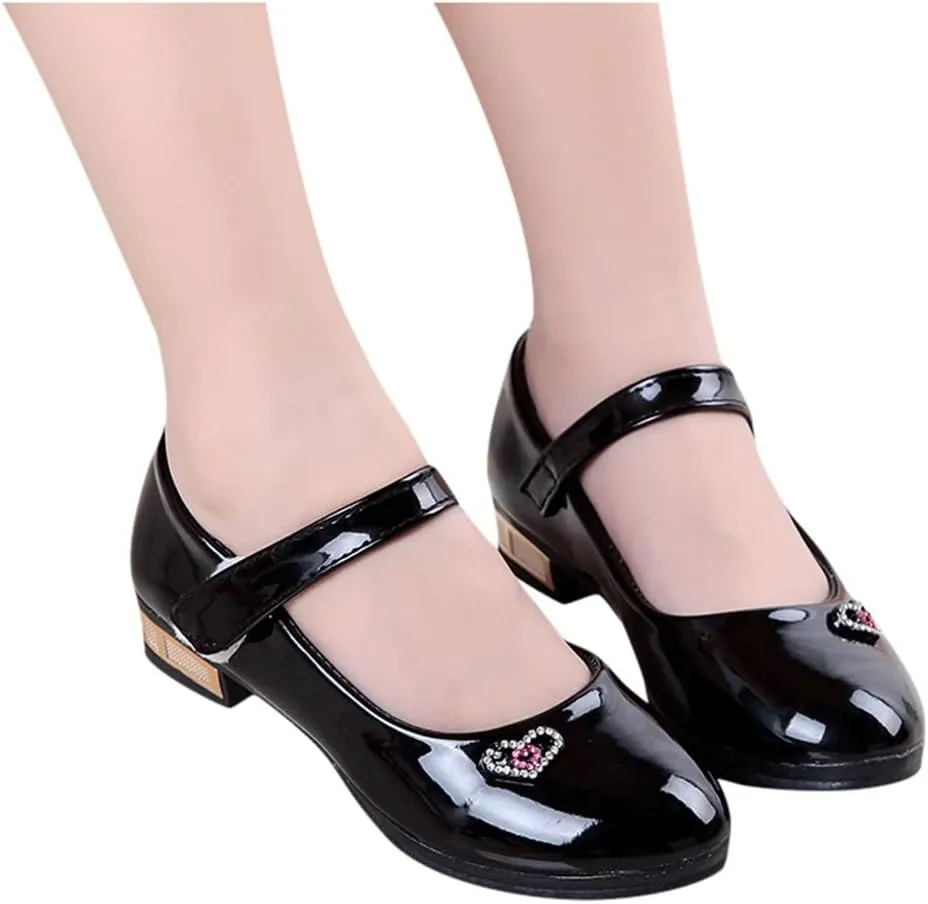 Baby Girls Dress Shoes Mary Jane Shoes for Girls Party Wedding Flower Kid School Shoes Low Heel Flats