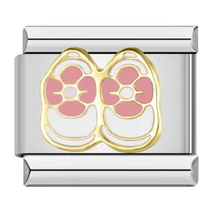 Baby Shoes with flowers Charm