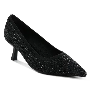 Breathable Flyknit Rhinestone Pumps
