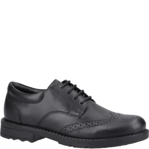 BRIAN Boys Leather Brogue Detail Shoes Black