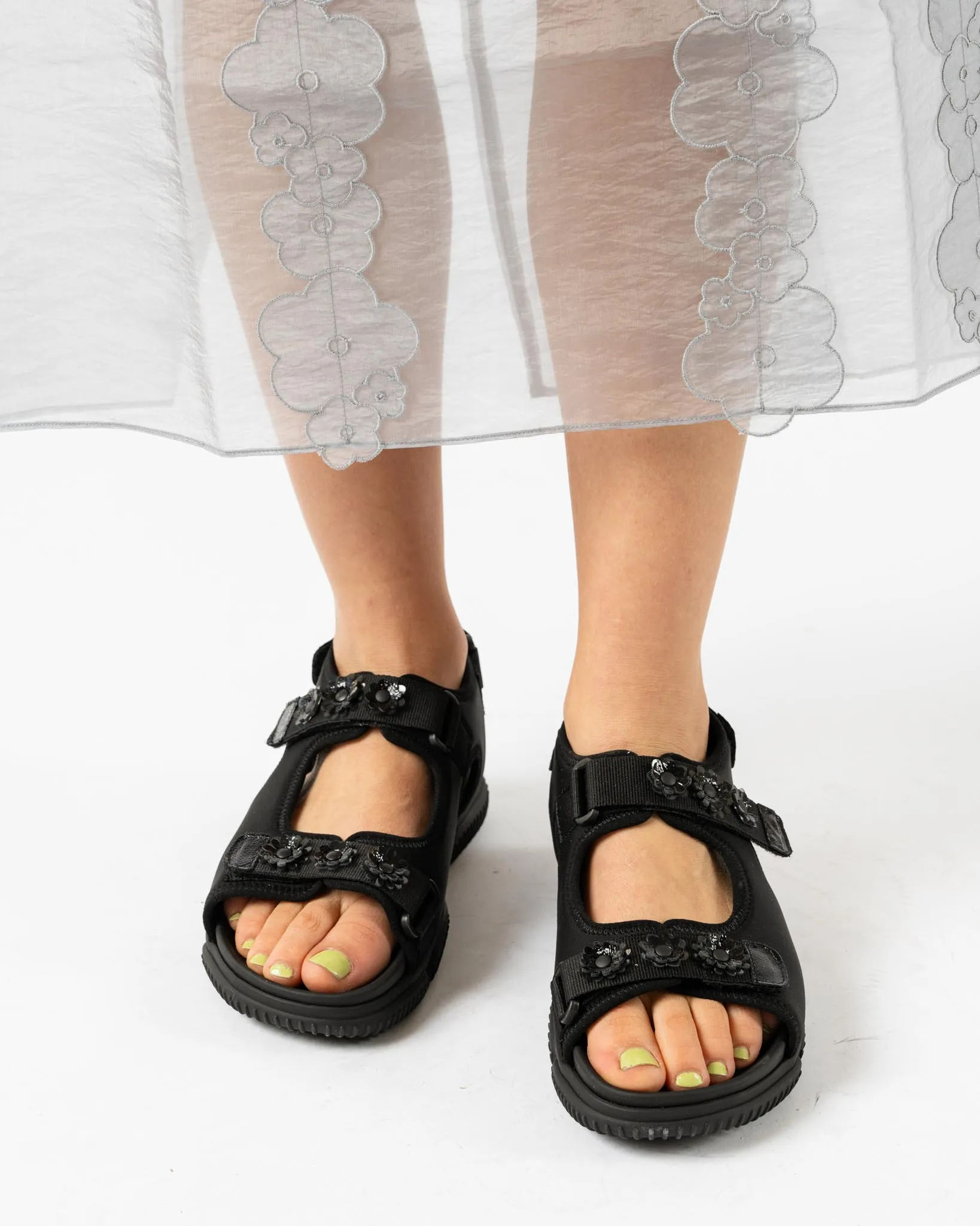 Cecilie Bahnsen Valeria Sandal in Neoprene Black
