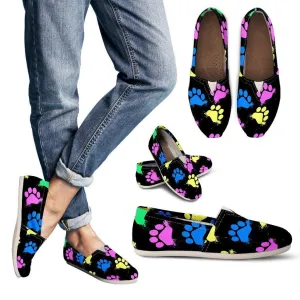 Colorful Paws Black Women's Casual Shoes