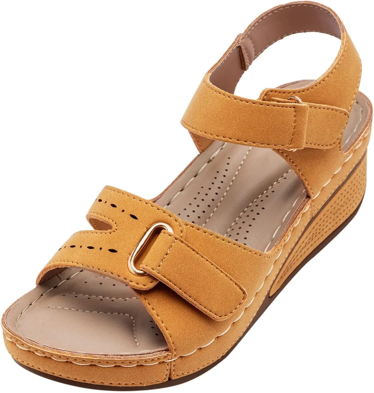 Eduavar Platform Sandals Women Dressy, Womens Sandals Comfortable Summer Casual Open Toe Platform Wedge Orthopedic Sandals