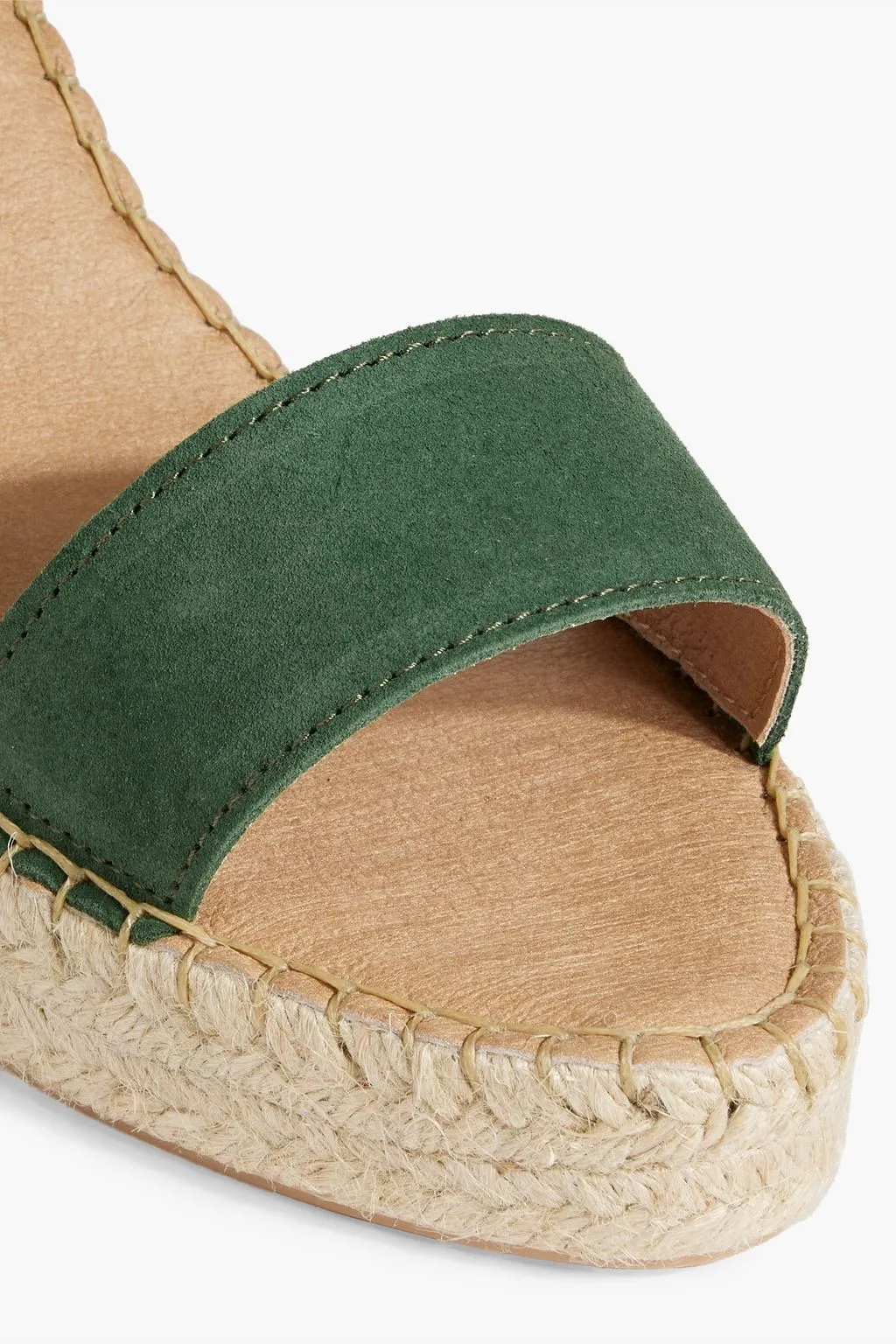 Gaby wedge sandals suede espadrilles IRIS & INK, green