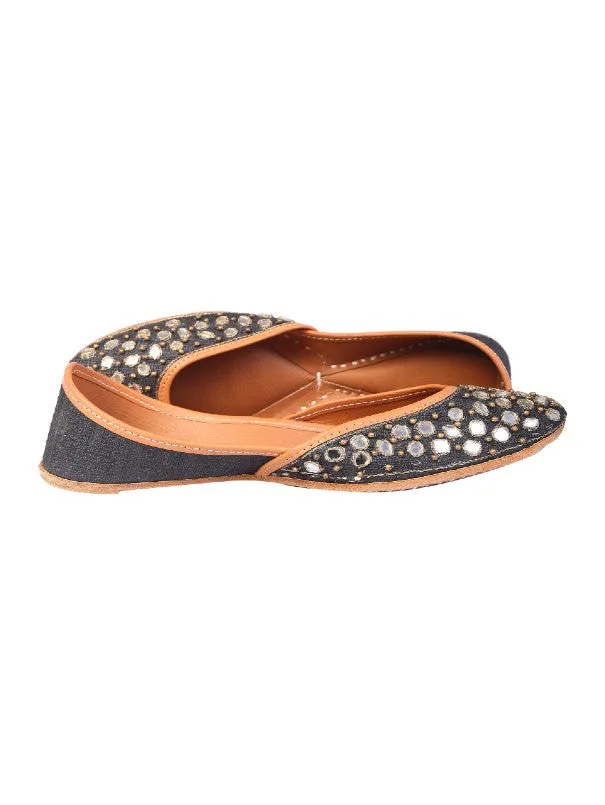 Grace - Black Mirror Work Leather Juttis