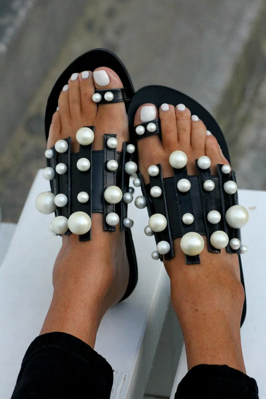 Grace Kelly Black Sandals