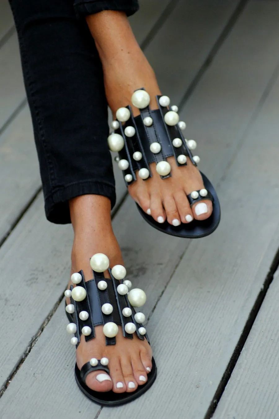 Grace Kelly Black Sandals