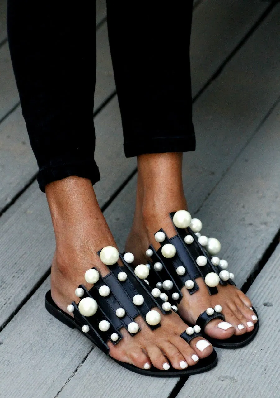 Grace Kelly Black Sandals