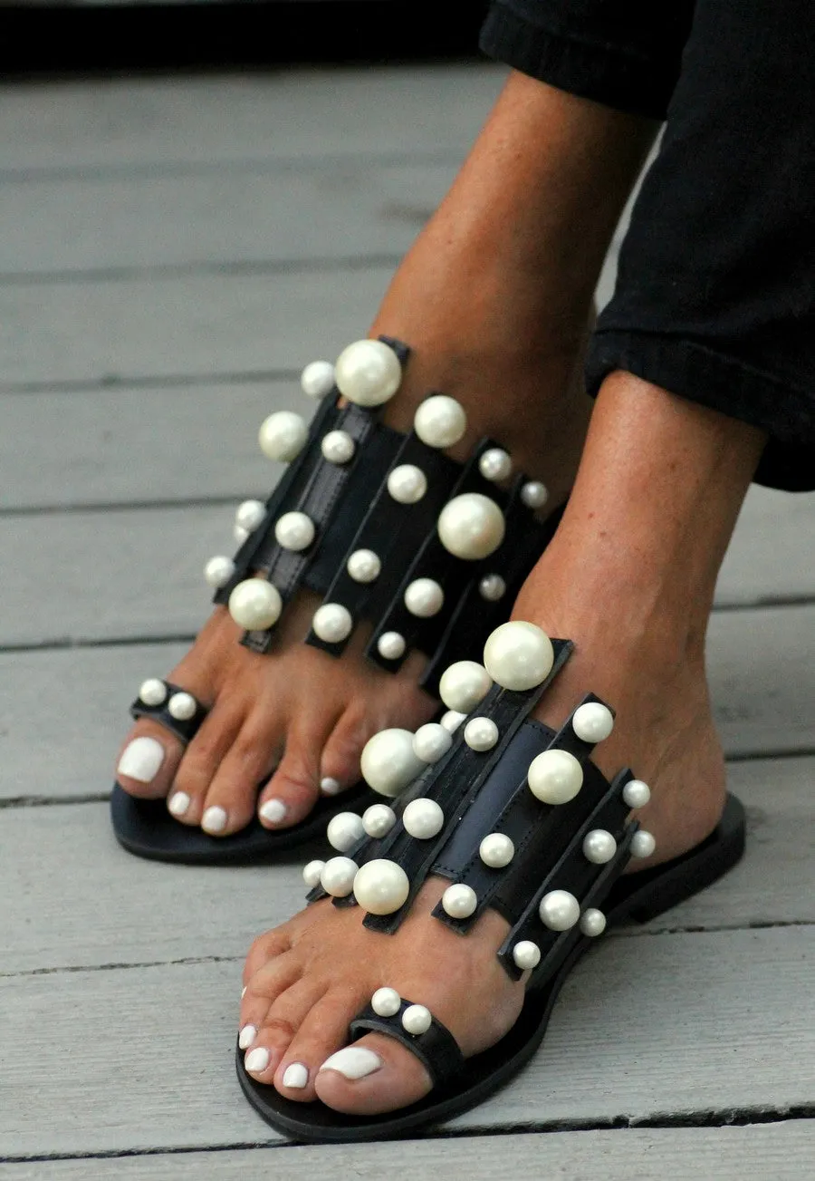 Grace Kelly Black Sandals
