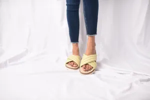 Grace Puff Strap Slide (Lime)