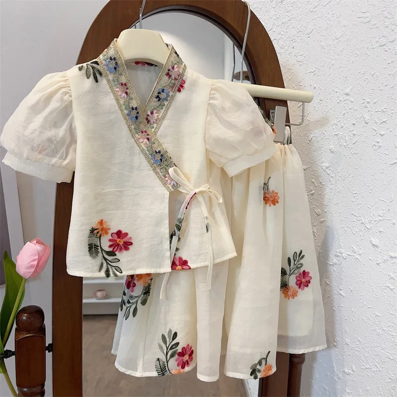 Lace Embroidered Floral Mesh Set