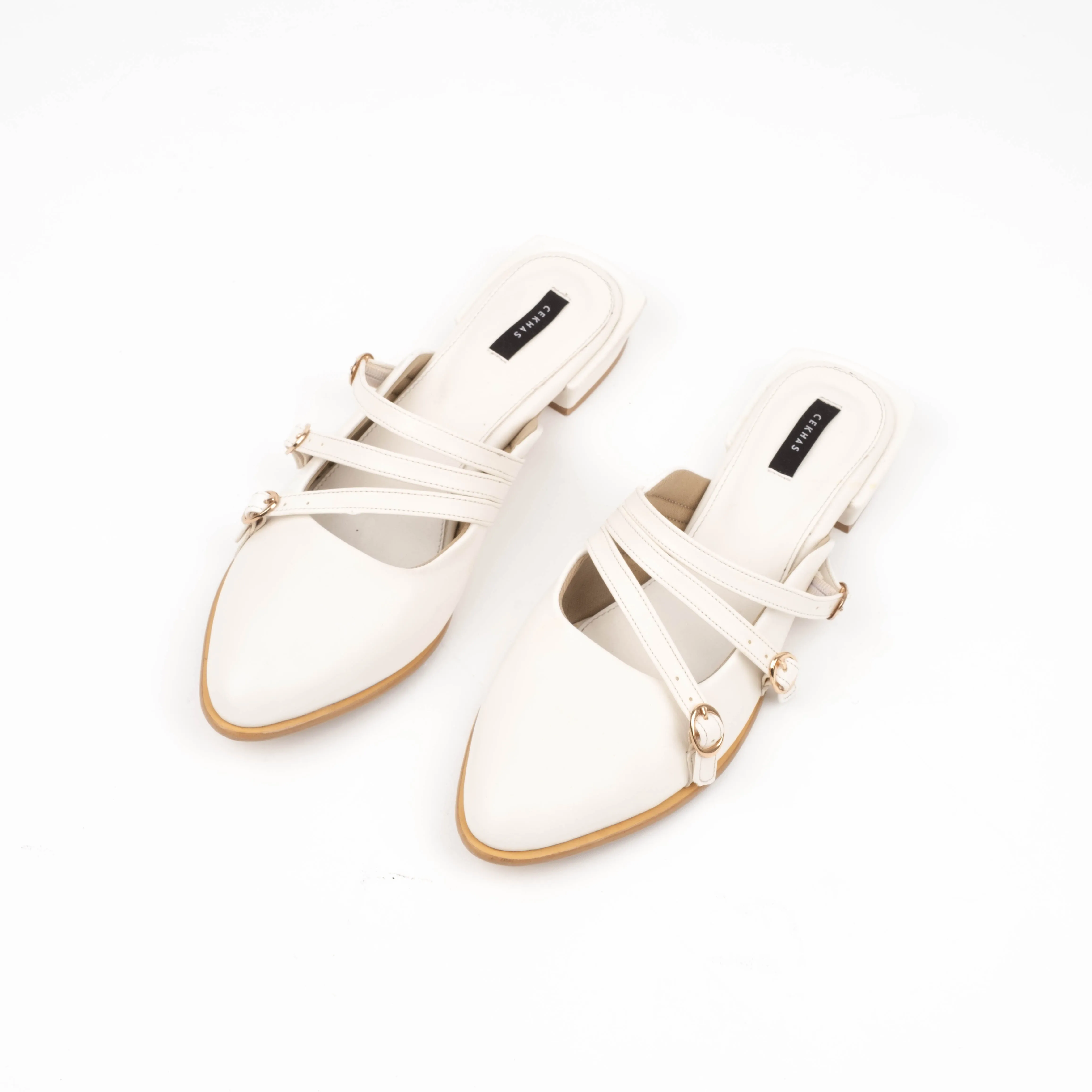 Leora White Mules - Urban Grace II