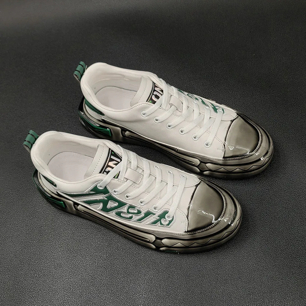 Men Stylish Fashion Leather Thick Soled Casual Shoes
