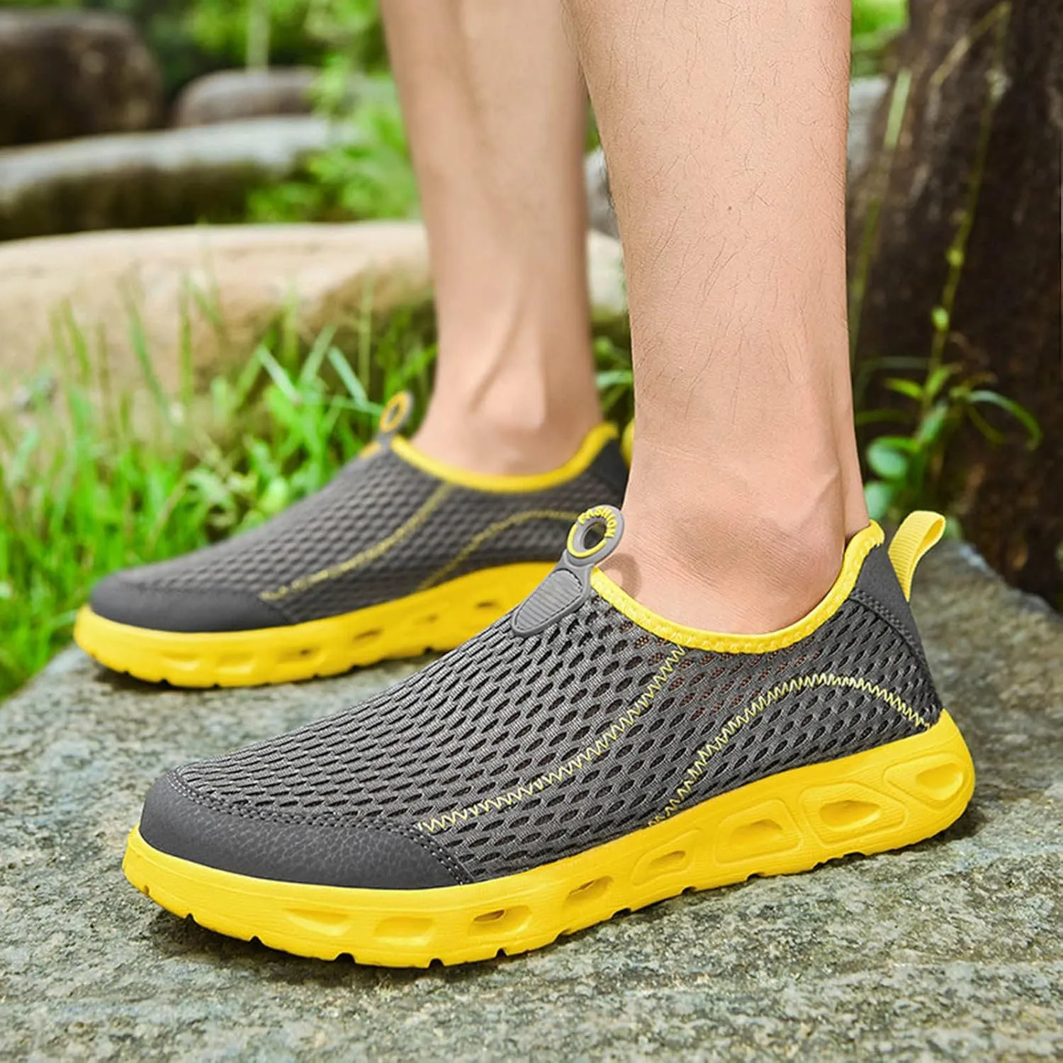 Men's Casual Sneakers Mens Running Shoes Comfortable Tennis Sneakers Walking Slip on Athletic Breathable Sport Shoe