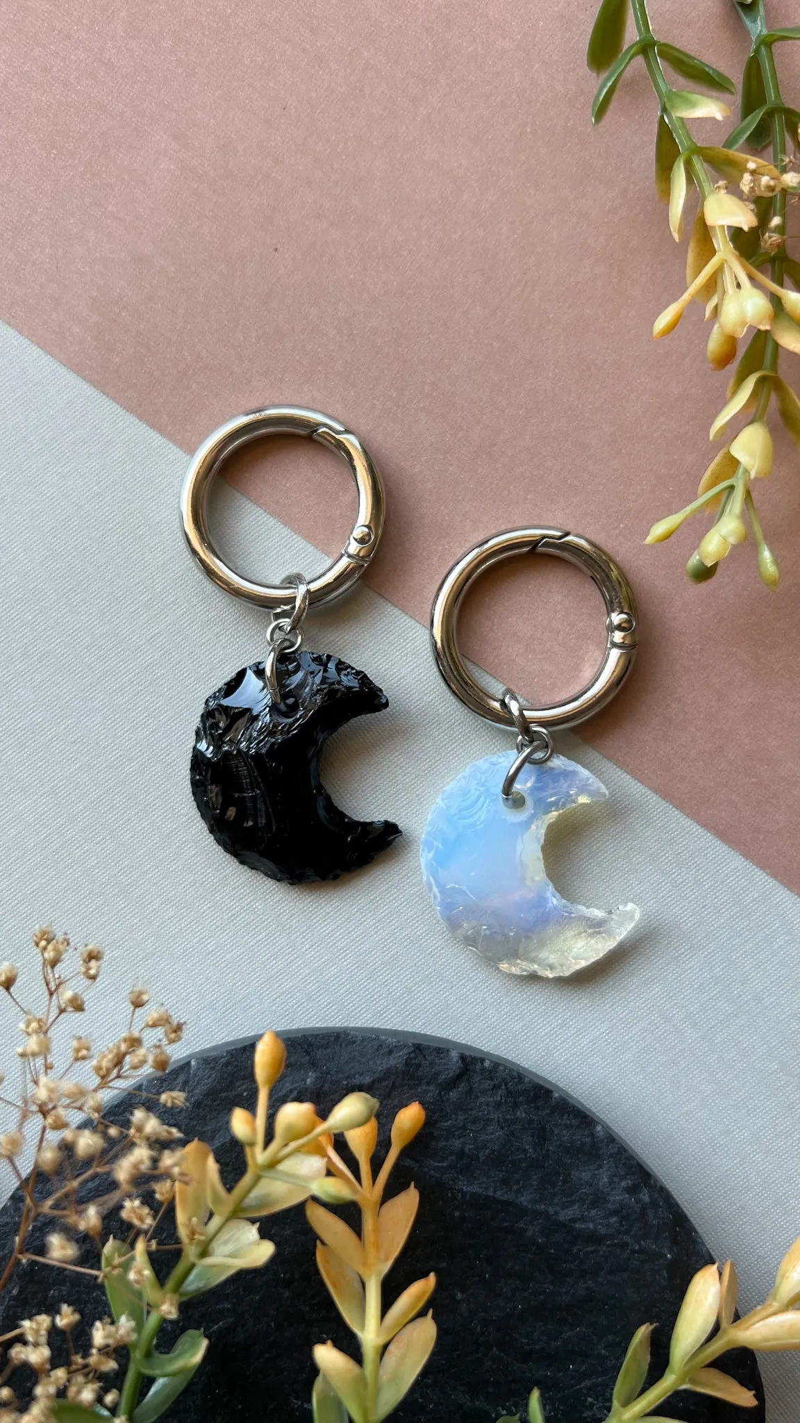 Mini Crescent Crystal Moon Boot Charm, Pull Loop Shoe Accessory, Crystal Shoe Keychain
