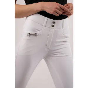 Montar Molly Yati Ladies High Rise Full Grip Breeches, White