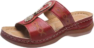 Open Toes Shoes for Women Diabetic Orthopedic Walking Shoes Vintage Sandals Women Arch Support Dress Low Top Orthopaedic Shoes for Women Tan Sandals for Women Nude Wedge Heels
