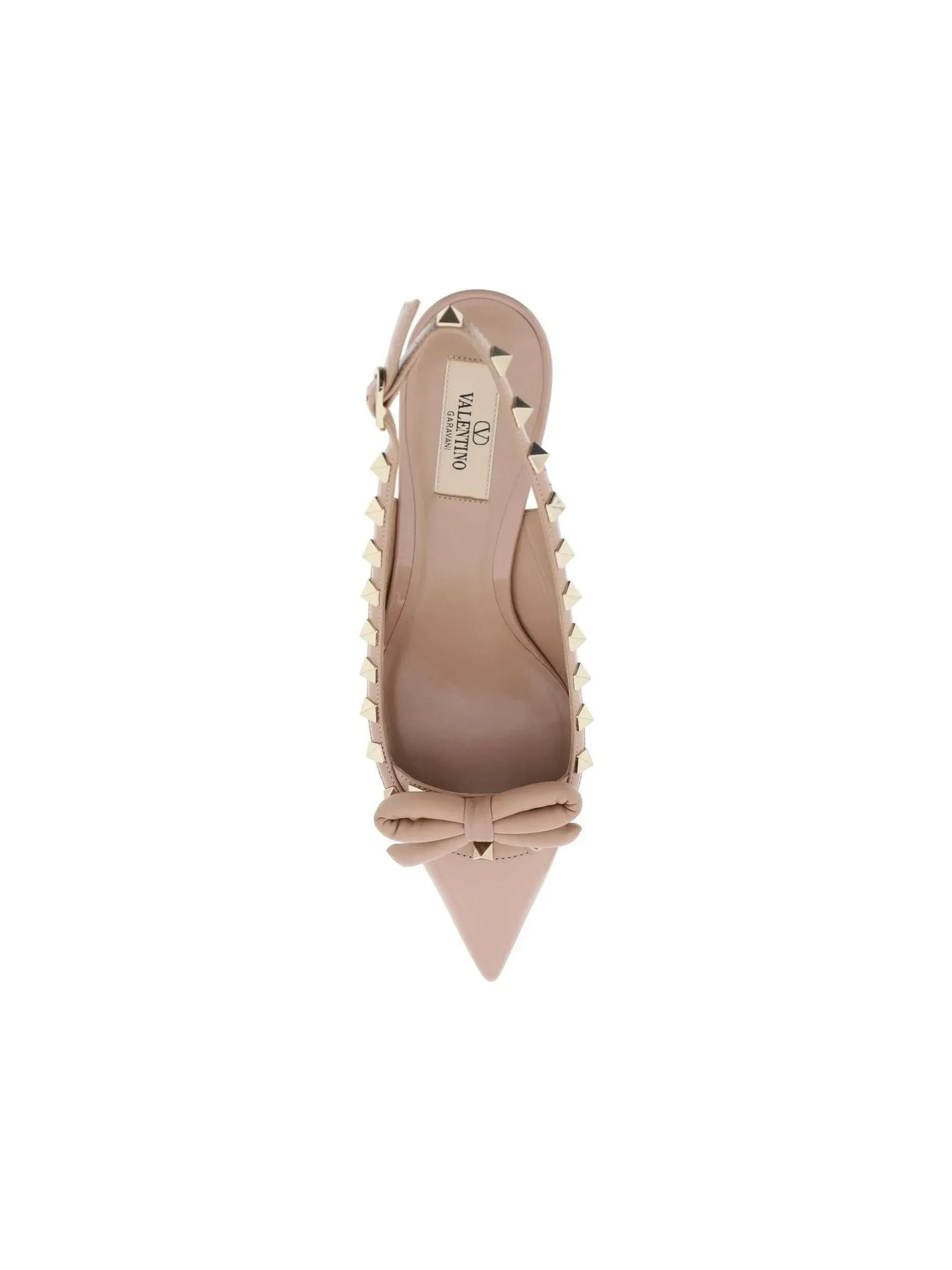 Rockstud Leather Slingback Pumps