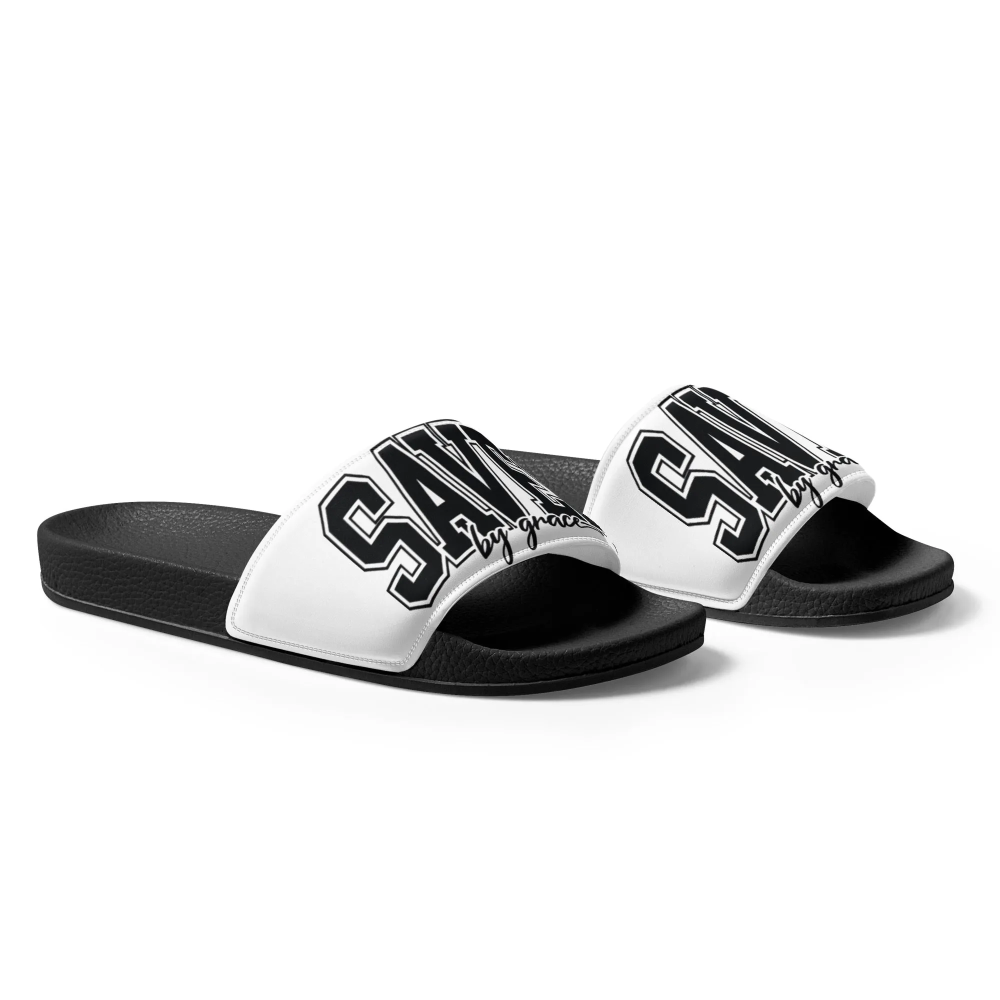 Saved by Grace Women's slides Black Sole Bottoms