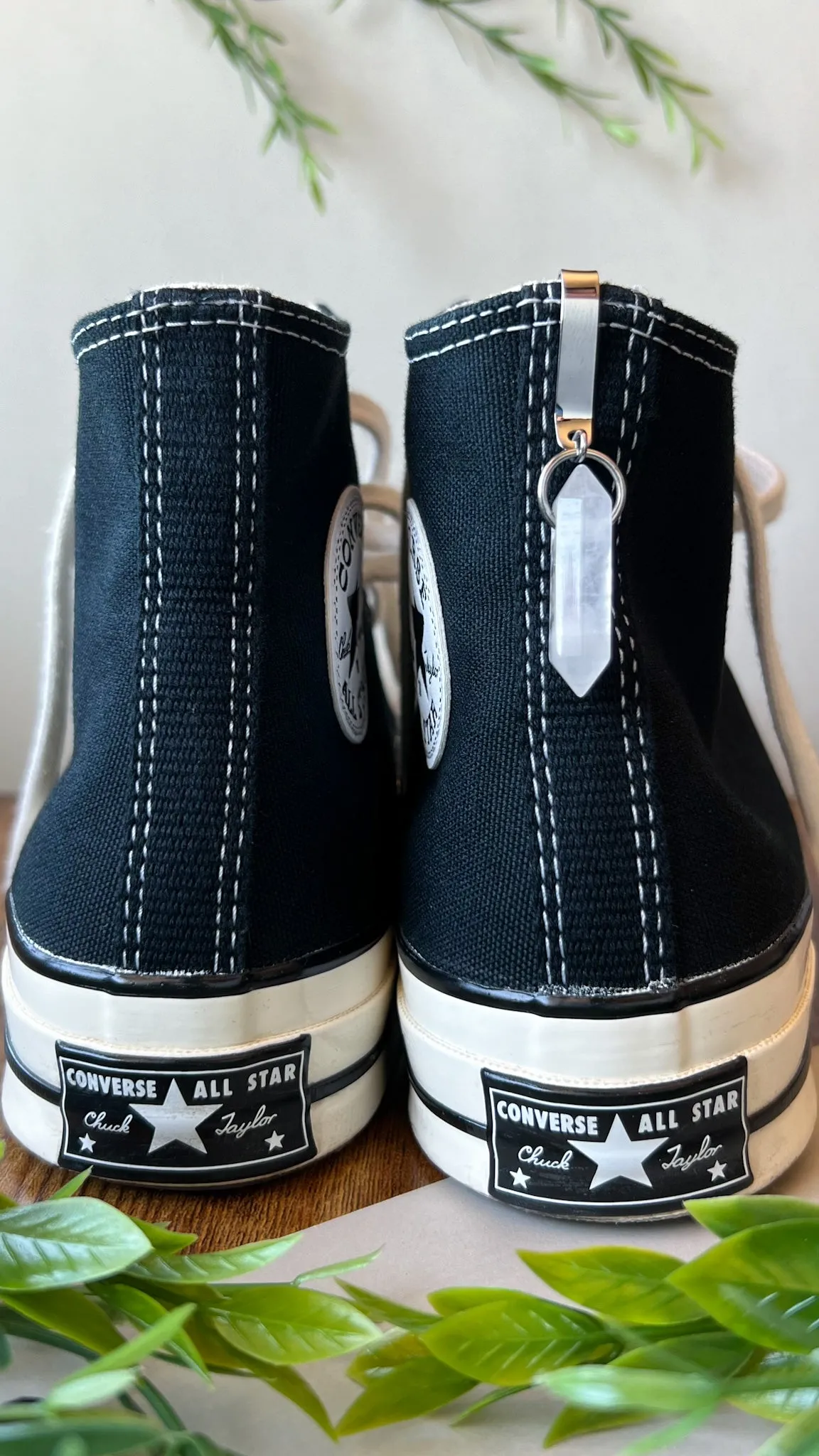 Vertical Crystal Point Shoe Accessory, Shoe Charm, High Top Sneaker Clip or Boot Clip, Crystal Shoe Keychain