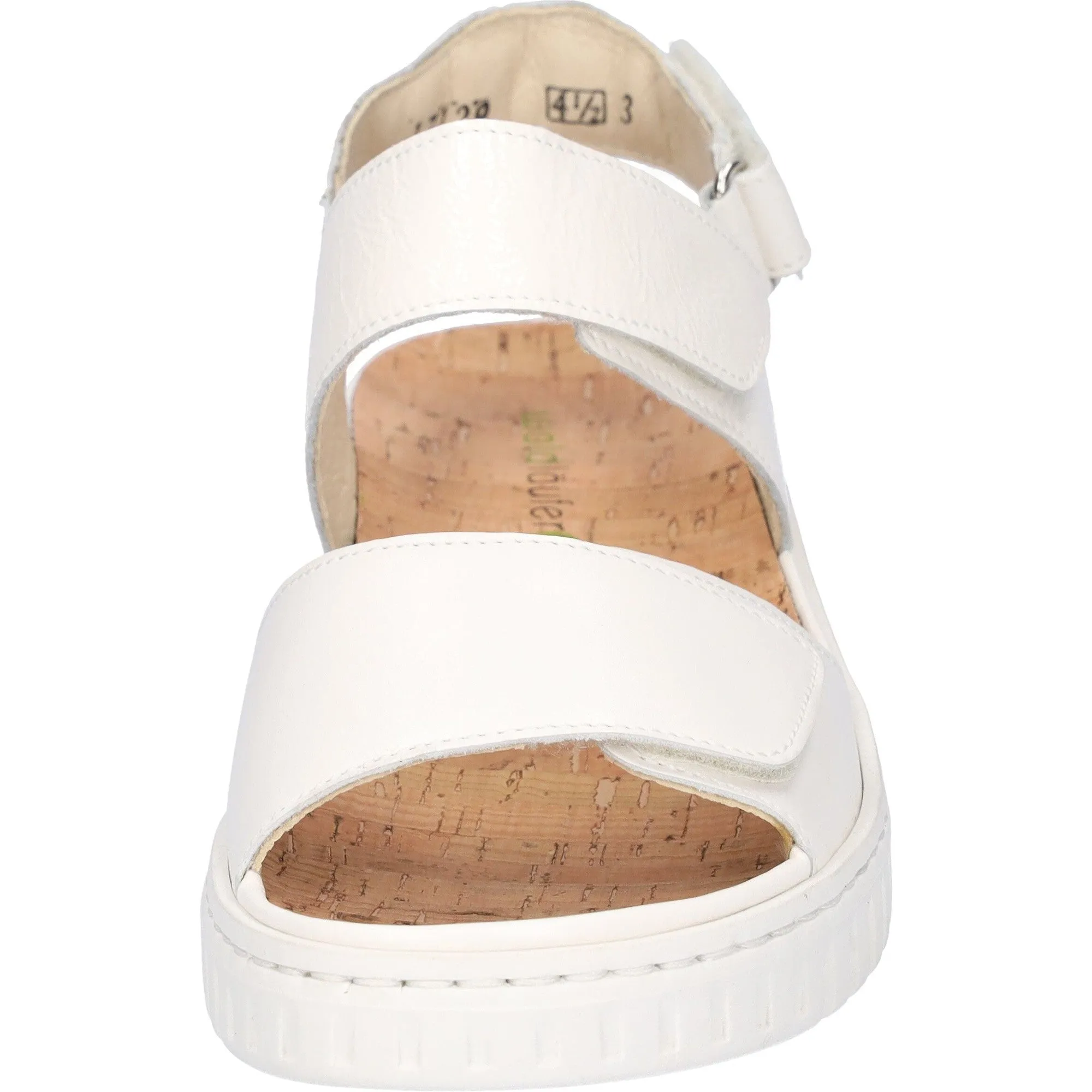 Waldlaufer 955001 201 148 H-Willow Ladies Off White Patent Leather Arch Support Touch Fastening Sandals