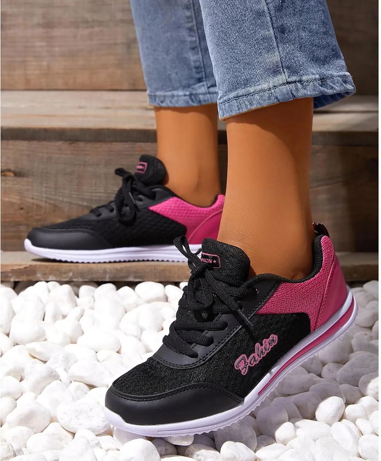 Womens Lace Up Walking Shoes Memory Foam Lightweight Comfort Running Shoes for Men Sport Casual Slip On Shoes High Top Sneakers Brown Tennis Shoe Cross Trainer Shoe